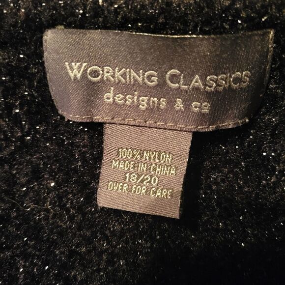 Working Classics Design Ladies Black Vneck Pullover Long Sleeve Sweater, 18/20 - Picture 7 of 10